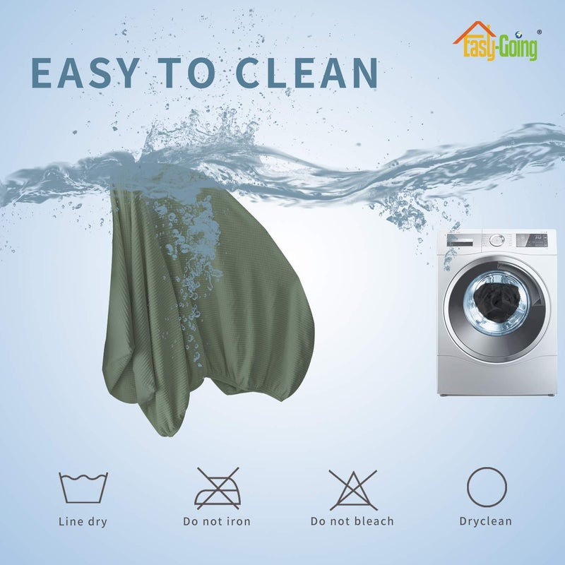 Easy-Going Stretch Loveseat Cushion Cover Sofa Cushion Furniture Protector Sofa Seat Sofa Slipcover Sofa Cover Soft Flexibility with Elastic Bottom(Loveseat Cushion, Greyish Green) - Image 4